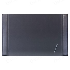 Dacasso "Black Leather Side-Rail Desk Pad/Desk Protector, 38"" x 24""" (PR-1025)