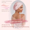 Adjustable Silk Satin Hair Bonnet for Sleeping Women, Double Layer,