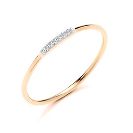 Old English Jewellers9ct Yellow Gold Natural Diamond 7 Stone Eternity Dainty Band Ring size J K L M N O P Q R S (J)
