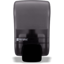 San Jamar Rely Plastic Manual Soap Dispenser, Hand Sanitizer Dispenser with Universal Compatibility for Home, Bathroom, Kitchen, Restooms, Restaurants, 900 Ml, Black Pearl, (Pack of 6)