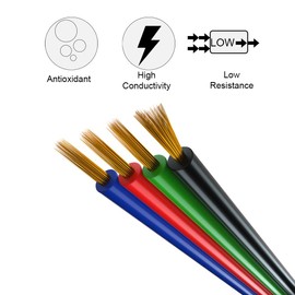 BTF-LIGHTING 32.8ft/10m CCT RGB WS2815 WS2813 TM1934 Extension Cable 4 Pin 22AWG LED Strip Light Wire Connection 4 Conductor Wire Line Cord for 4 Pin FCOB COB 5050 3528 CCT RGB Color Changing LED Tape