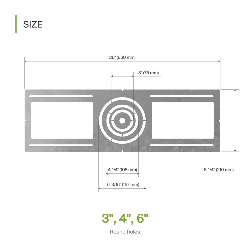 ASD New Construction Mounting Plate with Symmetric Round Hole -