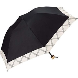 World Party 801-9994 BK Parasol, Folding Umbrella, Black, 21.7 inches (55 cm), Includes Umbrella Bag, Blackout Bird Cage, Check Mini