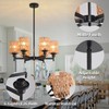 Giawosth 6-Light Black Rattan Chandelier for Kitchen Island, Farmhouse Boho
