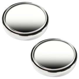 GAOLAOSY 2PCS 2" Round HD Glass Convex Rear View Mirror, 360° Rotate Wide Angle Side Blind Spot Mirrors with Frame & Self Adhesive, Universal Auto Exterior Mirror Accessories for Car Truck (Silver)