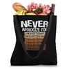 Never Apologize For Your Black Thoughts Black History Tote Bag