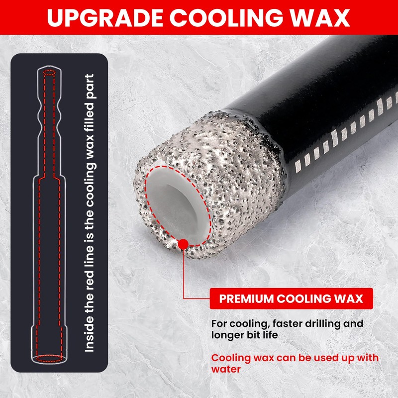 REKCKRUL 10-Pack 1/4 Inch Diamond Drill Bits Set, Diamond Hole