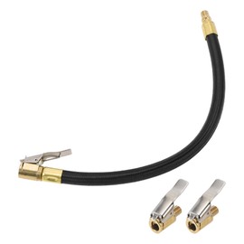 TUCKBOLD for Car Tire Inflator Extension Tube 0.305inx32TPI Durable Air Pump Extend Hose Adapter Tire Valve Black 1 Set 11.42inch 12.6mm OD Undeflatable