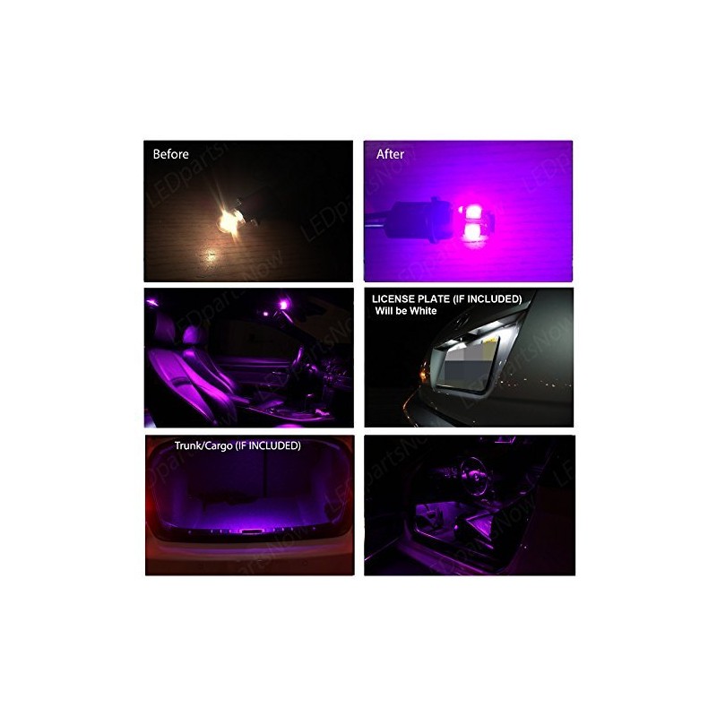 LEDpartsNow Interior LED Lights Replacement for Mitsubishi Lancer 2007-2014 FUCHSIA