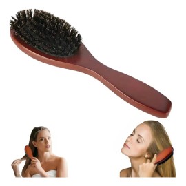 Solviora Cepillo de Pelo de Cerdas de Jabalí Natural Peine de Madera Promueve la Circulación Sanguínea Ideal para Limpiar la Barba Estilo de Cabeza de Aceite Cuidado del Cabello Acabadode Pelo Rotoetc