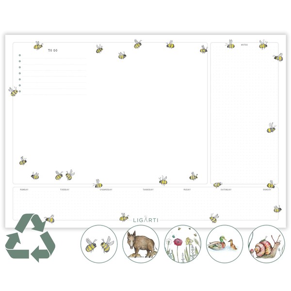 Ligarti Desk Pad Paper (100% Sustainable) A3+ Weekly Planner Pad