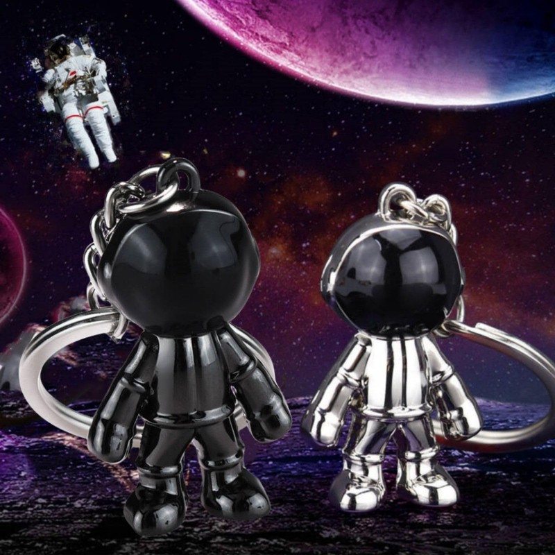 GeneX 2 Piece Keychain, Astronaut Key Ring, Metal Fittings, Key
