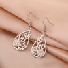 Dreamtimes Geometric Heart Sun Pendant Drop Earrings Stainless Steel Women
