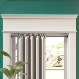 Urbanest 1" No Drilling Shower Closet Window Metal Premium Adjustable Tension Rod, Heavy Duty, 24-inch to 42-inch, French White