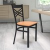 Flash Furniture HERCULES Series Black ''X'' Back Metal Restaurant Chair