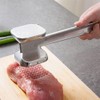 Silver Aluminum Alloy Meat Tenderizer Hammer Double Sided Tender Meat
