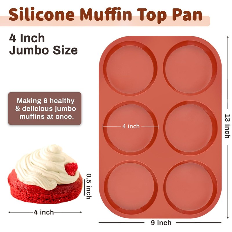 JOERSH Silicone Egg Mold Non-Stick 4 Inch Jumbo Size Muffin