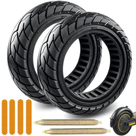 KTUMININV 60/70-6.5 Scooter Tire 10x2.5 Inch Tubeless Solid Rubber Tire for Hiboy S2 MAX Segway Ninebot MAX G30/G30LP/G30P Gotrax G5/G6 Electric Scooter Replacement Wheels Front or Rear 2 PCS (Blsck)