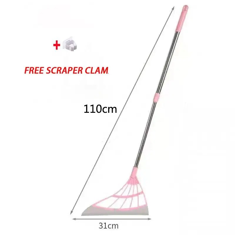 Silicone Floor Squeegee Broom for Pet Hair & Water -