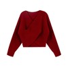 Women Casual V Neck Long Sleeve Sweaters Cross Wrap Off