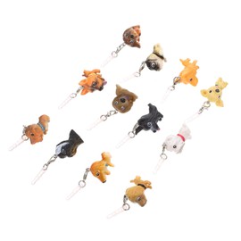 IWOWHERO 12Pcs Dog Design Phone Earphone Plugs Headphone Jack Dust Caps for Smartphones Durable Material Random Styles for Dust Prevention and Phone Decoration
