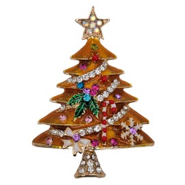 GFM® Christmas Tree Snowman Christmas Birthday Mother's Day Stocking Filler Brooch S Metal Crystal, Metal, Crystal
