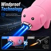Torch Lighter Cute Pig Shape Creative Desktop Ornament, Dual Jet