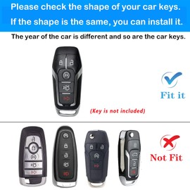 KUSTSOFT Silicone Rubber Key Fob Cover Compatible with 2013-2018 Ford Edge Explorer F-150 F-250 Super Duty F-350 Super Duty Fusion Mustang Lincoln MKX 2Pcs(Black Pink)