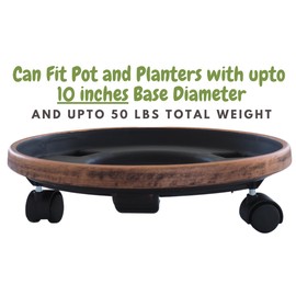 Kedi Heavy Duty Plant Caddy with Wheels, More Load-Bearing, Planter Tray, Flowerpot Water Saucer, Suitable for Gardens, Balconies, Courtyards, Outdoor Sturdy Rolling Plastic Plant Dolly (Copper)