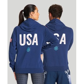 ARENA Womens Unisex Og Hooded Full-zip Jacket, Navy, Small US