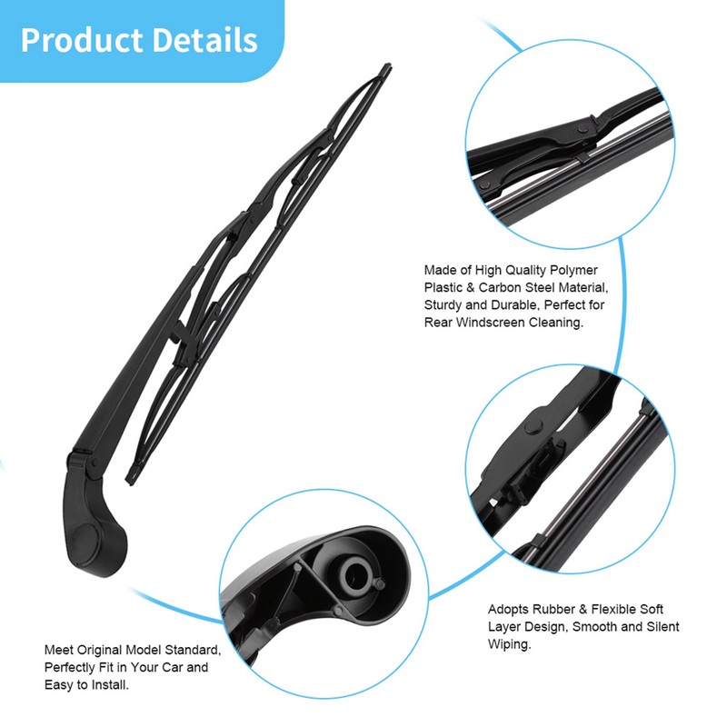Rear Windshield Windscreen Wiper Arm &amp; Blade Set for X5