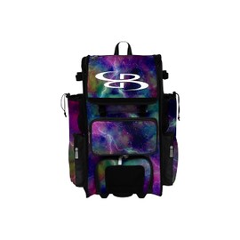 Boombah Rolling Superpack 2.0 Baseball/Softball Gear Bag - 23-1/2" x 13-1/2" x 9-1/2" - Nebula 2.0 Multi - Telescopic Handle - Holds 4 Bats - Wheeled Version