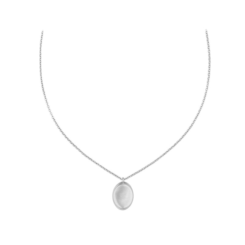 Gold&Deer 14KGP Matte Curve Blur Necklace White Gold / 골드앤디어