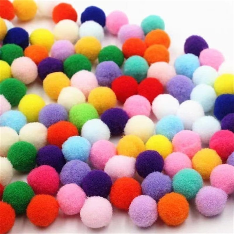 50 pcs 2 cm Pompon Morbidi in Poliestere, Pompon in