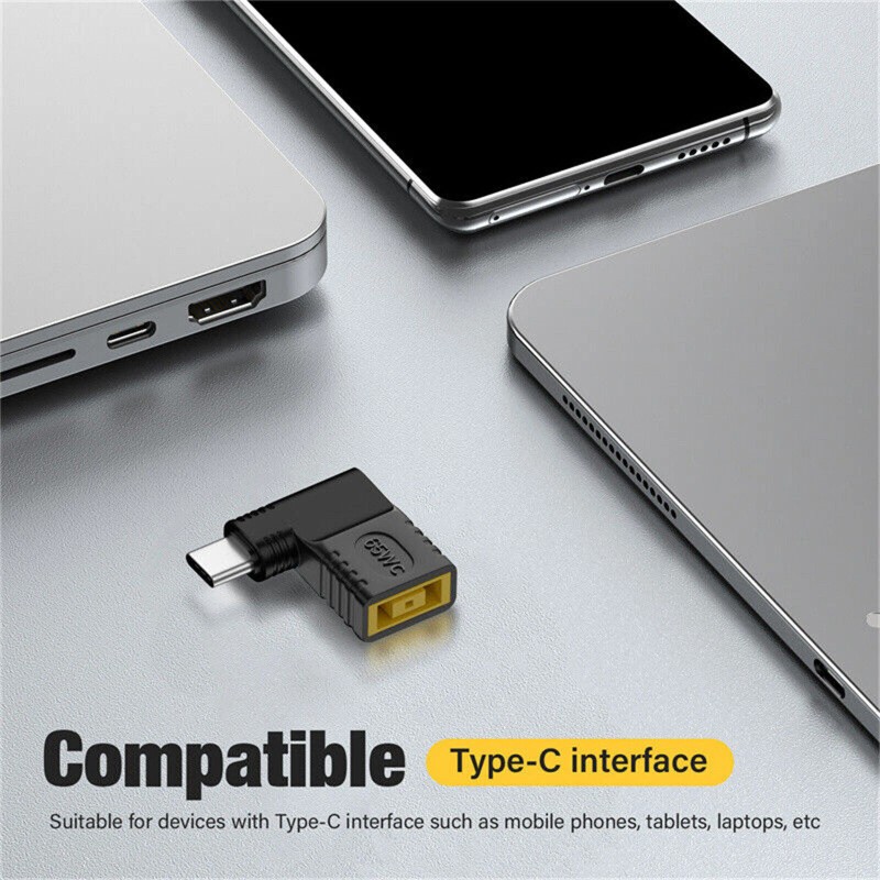 For Lenovo 90 Degree 65W USB Type C To DC