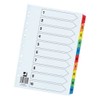 Q-Connect 1-10 Index Extra Wide Reinforced Multi-Colour Tabs KF76984