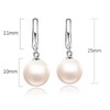 Qimily 18k White Gold Plated Silver Pearl Earrings Hypoallergenic Pearl