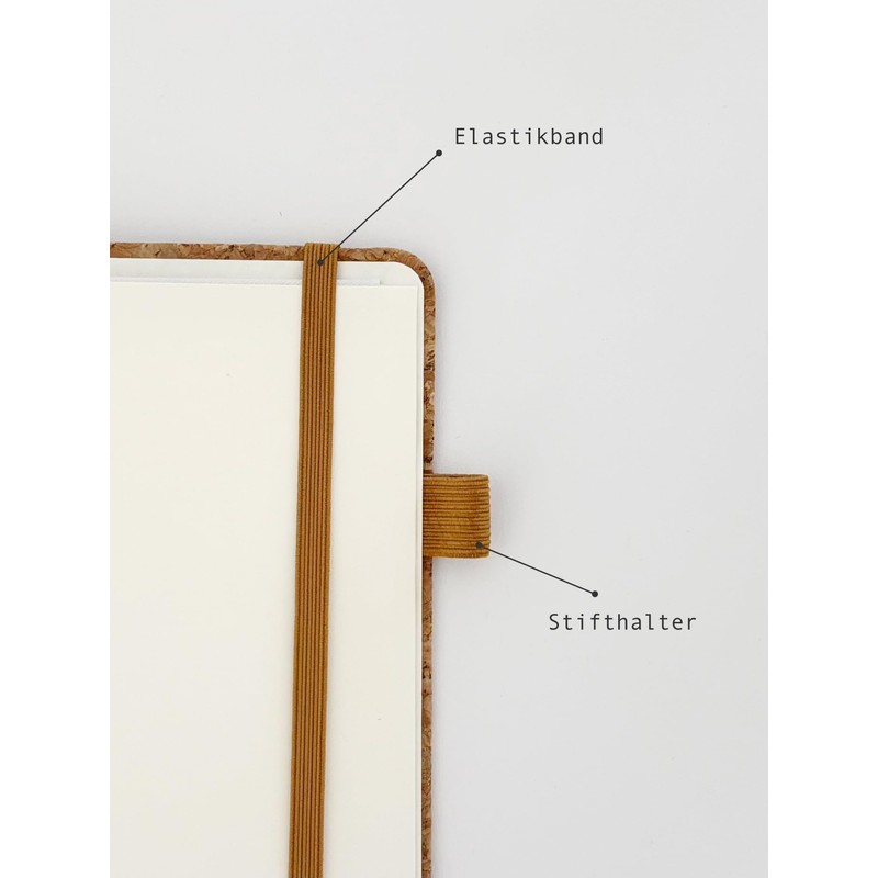 Nordura Notebook A5, High-Quality Linen & Cork Hardcover, Notebook, Unlined