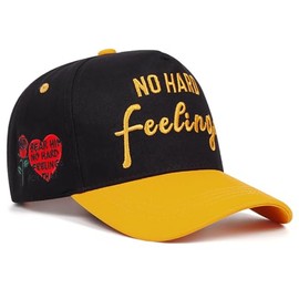 Vintage Two-Tone Trucker Hat Embroidered Baseball Cap Casual Hip-hop Flame Hat Black Yellow