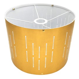 Royal Designs Do It Yourself Metallic Stencil Design Shallow Drum Hardback Lamp Shade, UNO Drop Fitter, Polished Gold, 10" x 10" x 8.5"