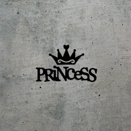 Decal Stickers of Princess Crown Silhouette 3 (Black) (Set of 2) Premium Waterproof Vinyl Decal Stickers for Laptop Phone Accessory Helmet Car Window Mug Tuber Cup Door Wall - ANDstic706445BL