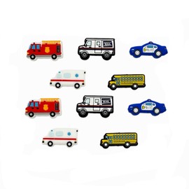 10PCS Car Themed Focal Silicone Beads, Cute Vehicle Silicone Focal Beads for Keychain Making, Creative Loose Beads Bulk for Beaded Pens DIY Handmade Crafts Necklace Bracelet Lanyard Making