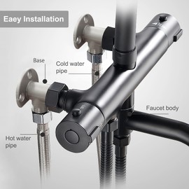 Aolemi Installation Kit for Exposed Wall Mount Bathroom Faucet Outdoor Shower System Thermostatic Bar Mixer Valve Convert in-Wall to Surface Mount NPT 1/2 Male by G 3/4 Male