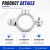 10 Pack 3/4'' Silver Hinged Split Ring Pipe Hanger, Galvanized