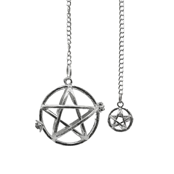 Healing Metal Pendulums for Divination, Silver Circular Star Cage Openable Steel Copper Pendulum High Energy Pendulo de Bronce Pendulos de Mesa MP76