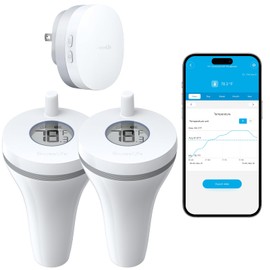 GoveeLife Smart Pool Thermometer with WiFi Gateway, Digital Swimming Water Thermometer Temperature Monitor with IPX7 Waterproof, Remote App Notification Alert for Ice Bath Tub, Fishbowl, Pond, Hot Tub