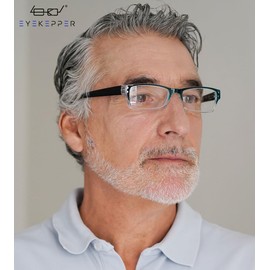 Eyekepper 4 Pack Classic Reading Glasses for Women and Men Two-Tone Readers Blue-Clear Frame +2.25