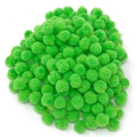 Wedding Touches Green 10mm Mini Pom Poms Small Fluffy Craft Embelishments (100)