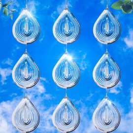 Highly Reflective 3D Bird Scare Discs -Water Droplets Wind Spinners Outdoor Deterrents to Keep Birds Away, Sparkly Bird Reflectors for Garden, Patio & House Protection Against Woodpeckers, Pigeons