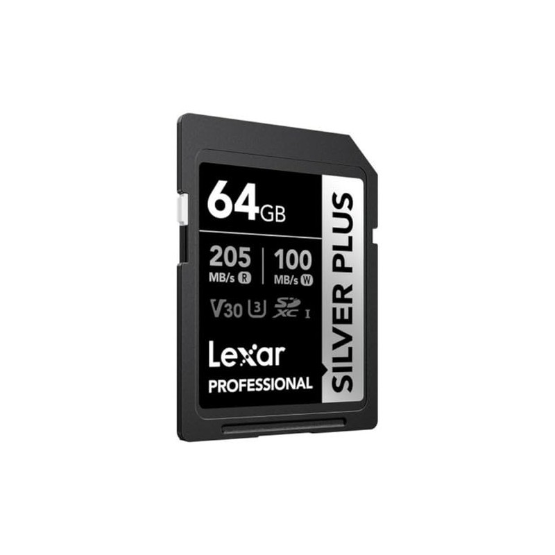 Lexar Professional Silver Plus 64GB SDXC UHS-I Memory Card, U3,
